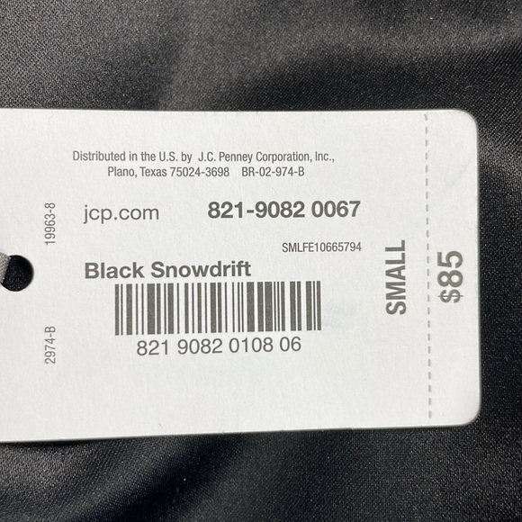 Belle & Sky Black & White Snowdrift Satin Floral Bomber Jacket, size small - Picture 11 of 11